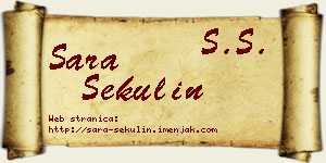 Sara Sekulin vizit kartica